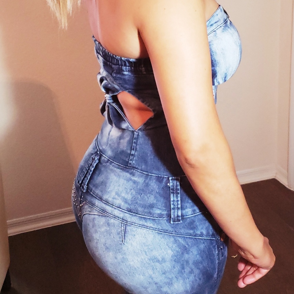 Strapless Jean Overall - Picture 4 of 5